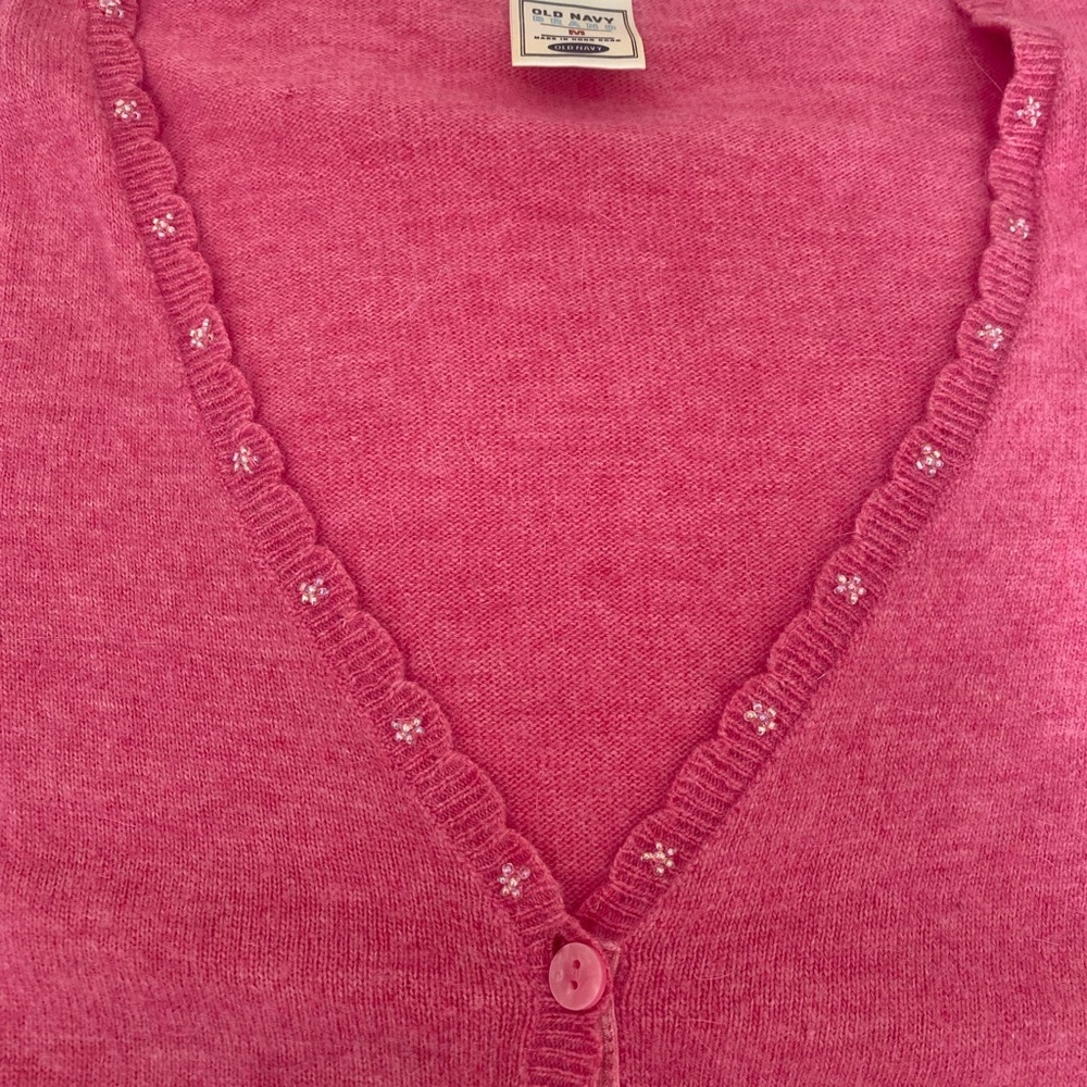 Old Navy V-Neck Sweater in Medium Pink